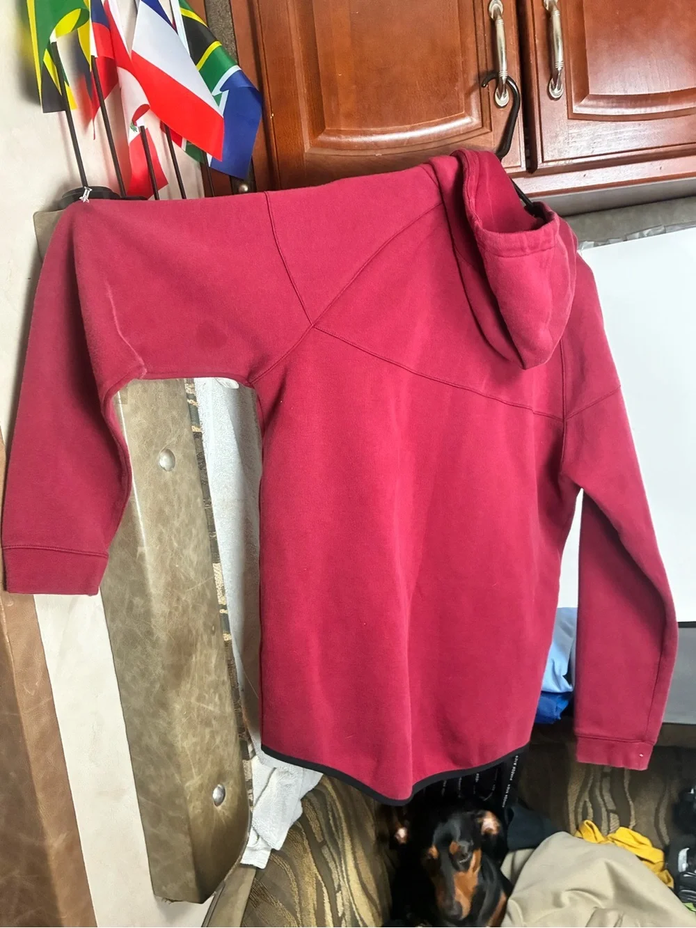 Nike Men's Dark Red Full-Zip Hooded Windbreaker